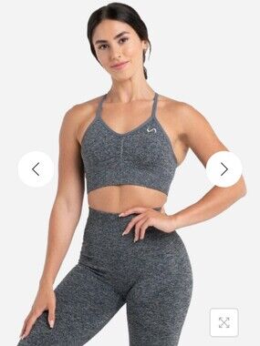 TLF Boost Seamless Black Heather Scrunch Seamless Shorts And Sports Bra Set